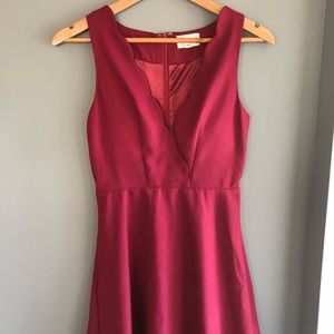 Burgundy miniskirt dress